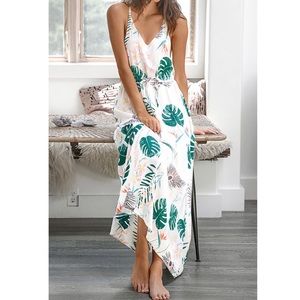 New Cupshe LEAF TROPICAL LONG SLIP DRESS MAXI
